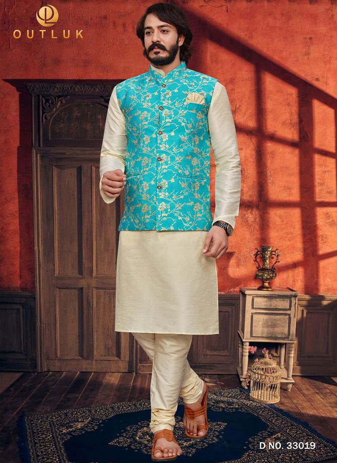 Outluk Vol 33 Festive Wear Wholesale Kurta Pajama With Jacket Mens Collection